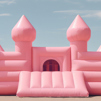 castillo hinchable rosa