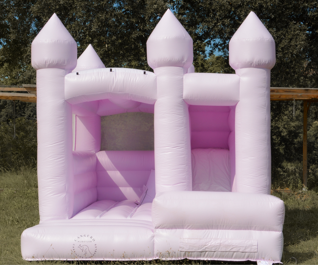 castillo hinchable rosa